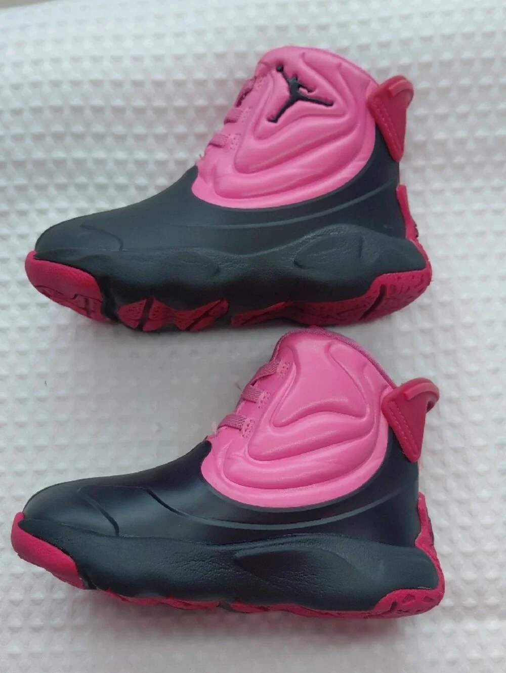 NIKE AIR JORDAN DRIP 23 GIRLS RAIN BOOT PINK BLACK SZ 8C